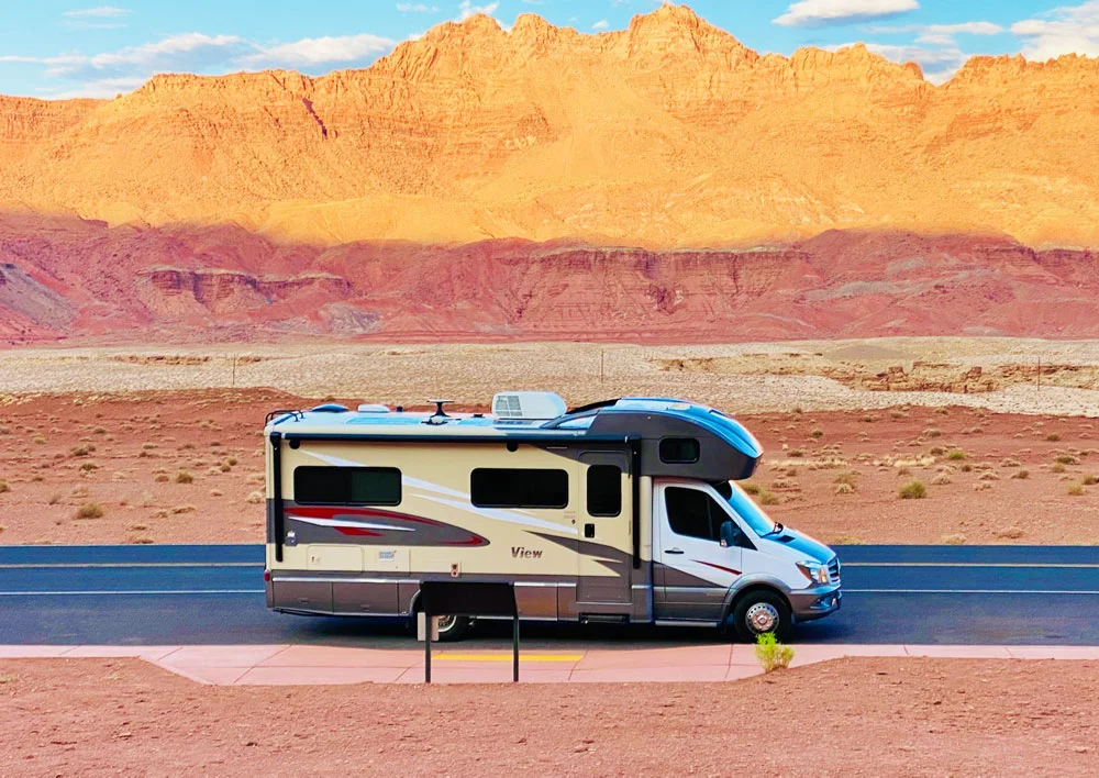Our RV rental Mercedes View photographed in Utah, USA