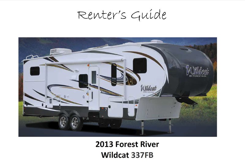 Renter’s Guide to 2013 Forest River Wildcat 337FB, with an RV on the image front.